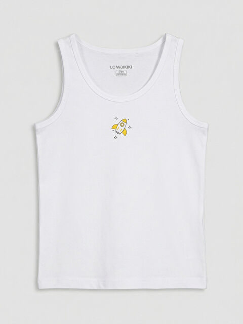 LCW Kids Bisiklet Yaka Erkek Bebek Baskılı İç Giyim Atlet - S60719Z1-Q6K