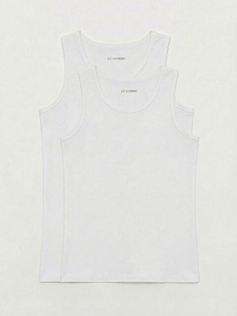 LCW Kids Bisiklet Yaka Erkek Çocuk Atlet 2'li - S60783Z4-JYX