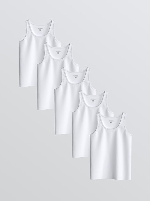 LCW Kids Bisiklet Yaka Erkek Çocuk Atlet 5'li - S60787Z4-JYX