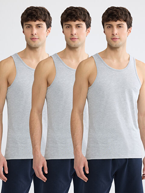 LC WAIKIKI U Yaka Erkek Atlet 3'lü - S60798Z8-LAL