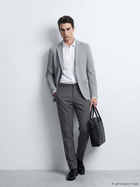 LCW BUSINESS Slim Fit Erkek Takım Elbise Pantolonu - S60904Z8-GDU