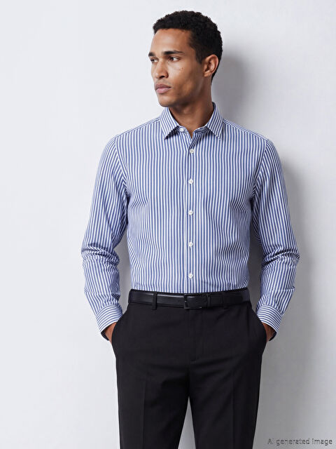 LCW BUSINESS Slim Fit Çizgili Erkek Gömlek - S60908Z8-LGS