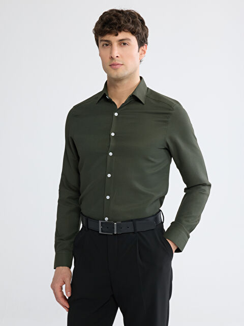 LCWAIKIKI Classic Slim Fit Armürlü Erkek Gömlek - S60910Z8-YJX