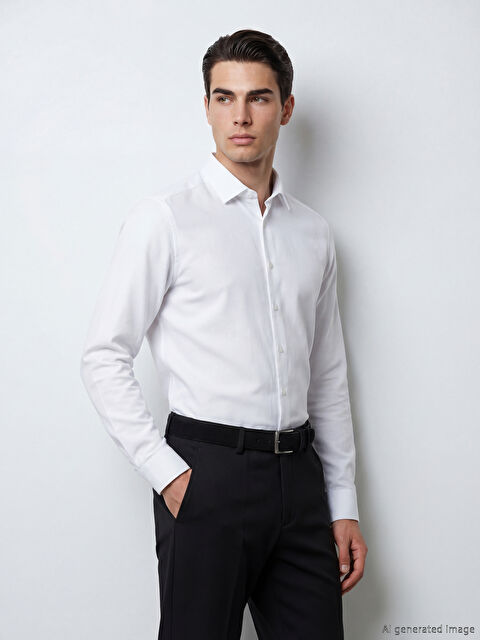 LCWAIKIKI Classic Slim Fit Armürlü Erkek Gömlek - S60910Z8-Q6K