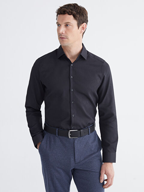 LCWAIKIKI Classic Slim Fit Armürlü Erkek Gömlek - S60910Z8-RQL
