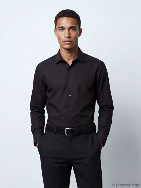 LCWAIKIKI Classic Slim Fit Gabardin Erkek Gömlek - S60912Z8-RQL