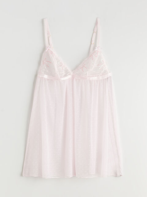 LCW DREAM V Yaka Puantiyeli Askılı Kadın Fantezi Gecelik - S61027Z8-QVT