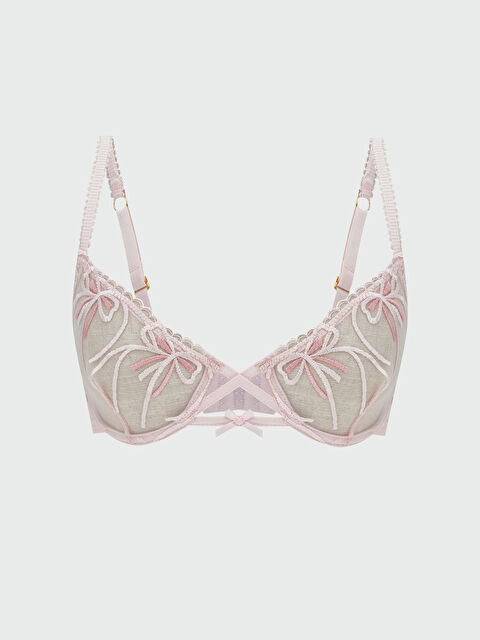 LCW DREAM Balenli Dolgusuz Nakışlı Fantezi Tişört Sütyen - S61028Z8-QVT