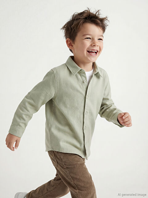 LCW Kids Basic Uzun Kollu Erkek Çocuk Gömlek - S61158Z1-GGY