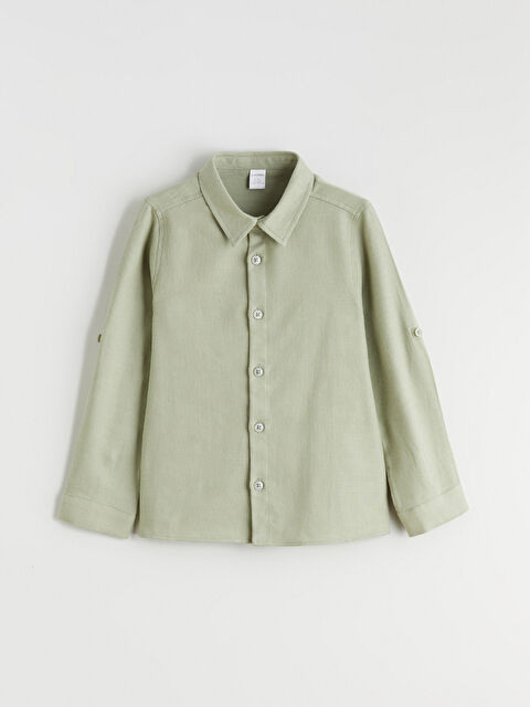 LCW Kids Basic Uzun Kollu Erkek Çocuk Gömlek - S61158Z1-GGY