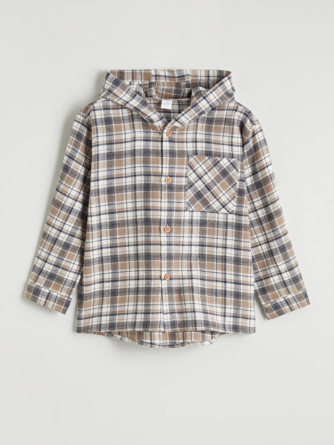 LCW Kids Boys' Hooded Gabardine Shirt - S61175Z1-LKP