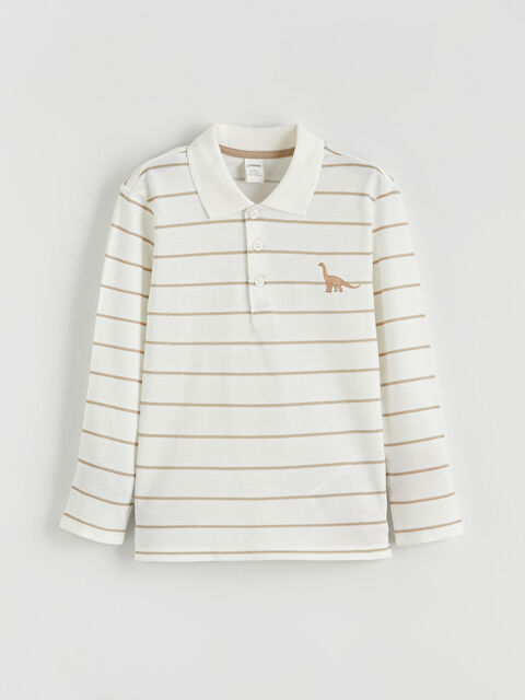 LCW Kids Polo Yaka Çizgili Erkek Çocuk Tişört - S61211Z1-LRA