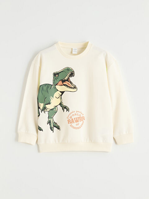 LCW Kids Jurassic World Baskılı Erkek Çocuk Sweatshirt - S61227Z1-QVK