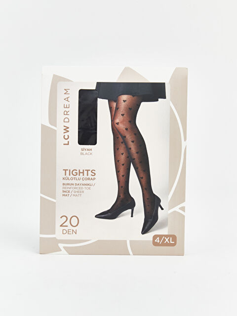 LCW DREAM 20 Denye Kalp Desenli Kadın Külotlu Çorap - S61270Z8-J0F