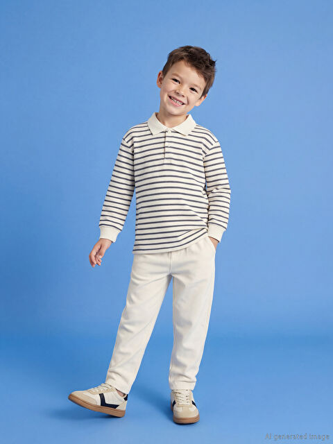 LCW Kids Boys' Gabardine Trousers with Drawstring Waist - S61288Z1-QVK