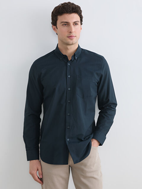 LCWAIKIKI Classic Regular Fit Armürlü Erkek Gömlek - S61333Z8-YMZ