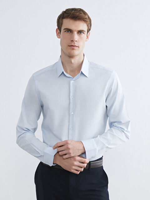 LCWAIKIKI Classic Slim Fit Gabardine Men's Shirt - S61358Z8-DLZ