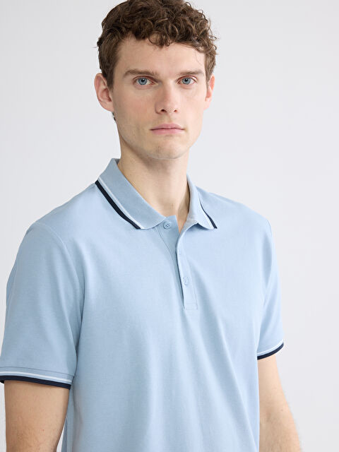 LCWAIKIKI Basic Мужчины Голубой Футболка - S61363Z8-1AR