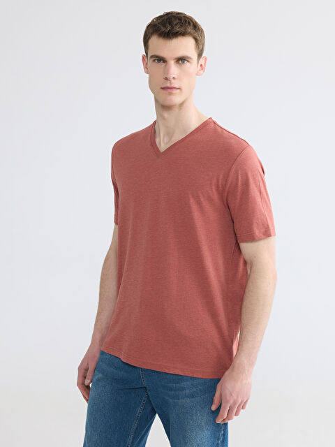 LCWAIKIKI Classic Мъжка тениска от джърси с V-образно деколте