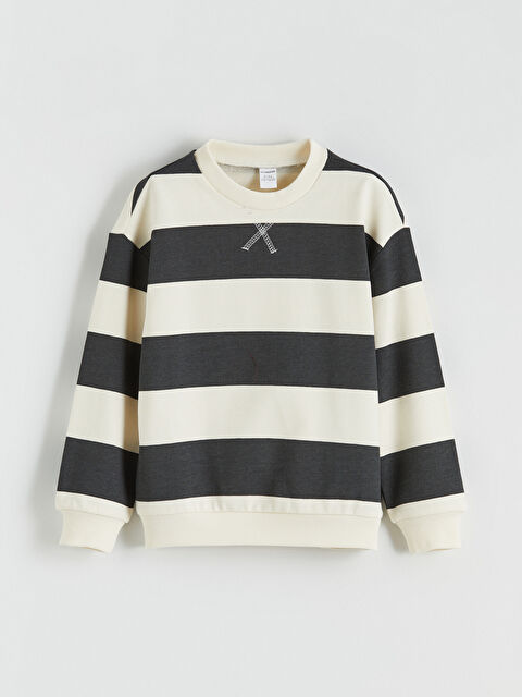 LCW Kids Çizgili Erkek Bebek Sweatshirt - S61374Z1-LE4