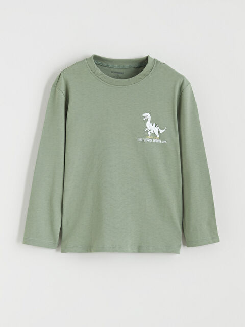 LCW Kids Dinozor Baskılı Erkek Çocuk Tişört - S61414Z1-GX7
