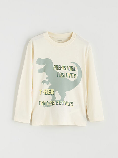 LCW Kids Dinozor Baskılı Erkek Çocuk Tişört - S61414Z1-QVK