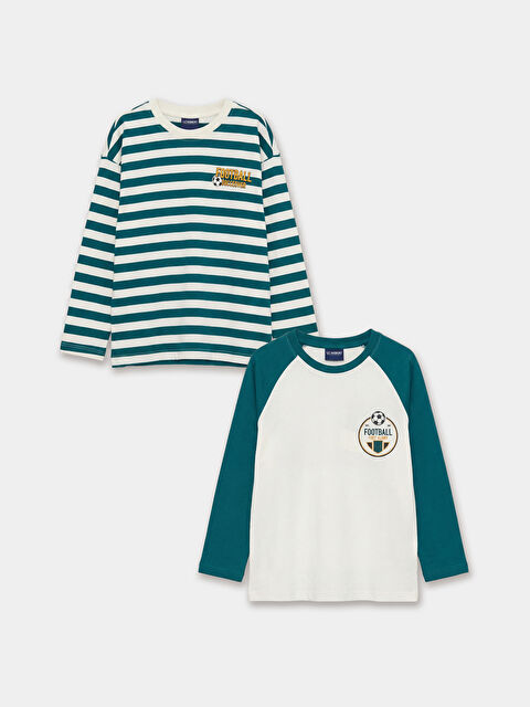 LCW Kids Uzun Kollu Erkek Çocuk Tişört 2'li - S61421Z1-QVK