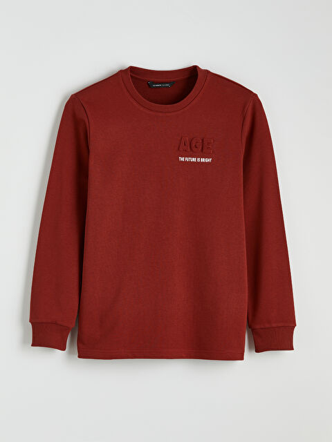 LCWAIKIKI Classic Bisiklet Yaka Baskılı Erkek Sweatshirt - S61456Z8-YHU