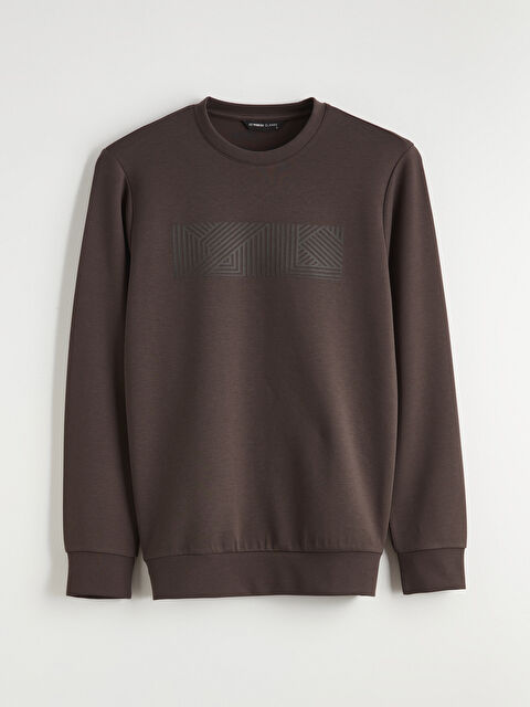 LCWAIKIKI Classic Bisiklet Yaka Baskılı Erkek Sweatshirt - S61464Z8-ZKP