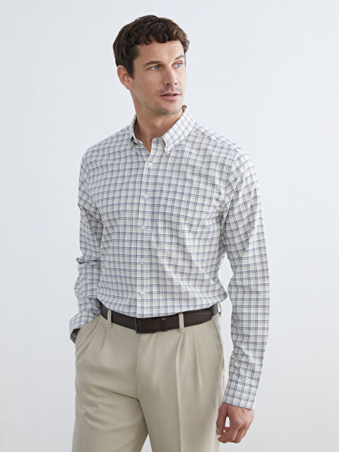 LCWAIKIKI Classic Regular Fit Plaid Men's Shirt - S61467Z8-LKQ