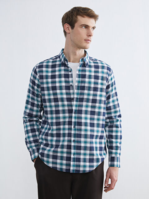 LCWAIKIKI Classic Regular Fit Ekose Erkek Gömlek - S61468Z8-LME