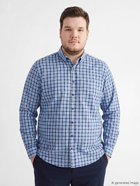 LCWAIKIKI Classic Regular Fit Ekose Gabardin Erkek Gömlek