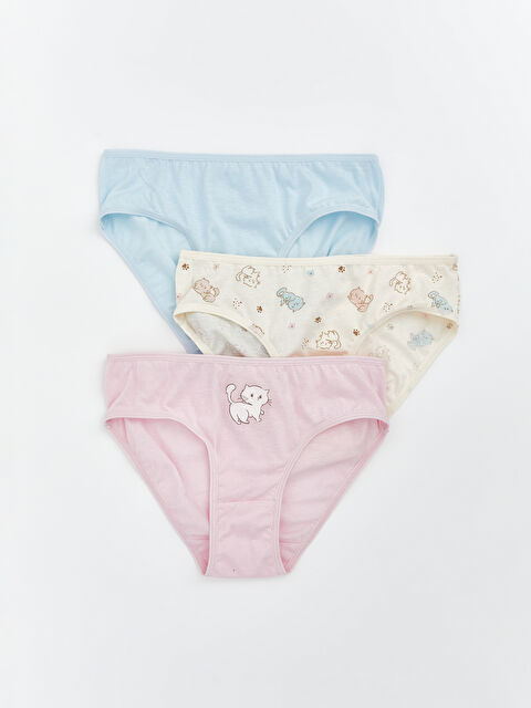 LCW Kids Baskılı Kız Çocuk Külot 3'lü - S61525Z1-LRA