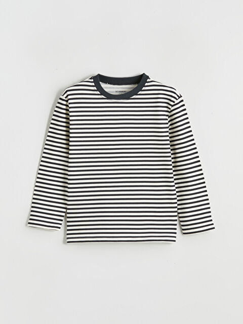 LCW Kids Bisiklet Yaka Çizgili Erkek Çocuk Tişört - S61558Z1-LE0