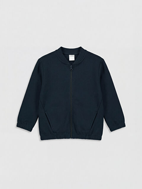 LCW Kids Kolej Yaka Erkek Çocuk Fermuarlı Sweatshirt - S61561Z1-DWP