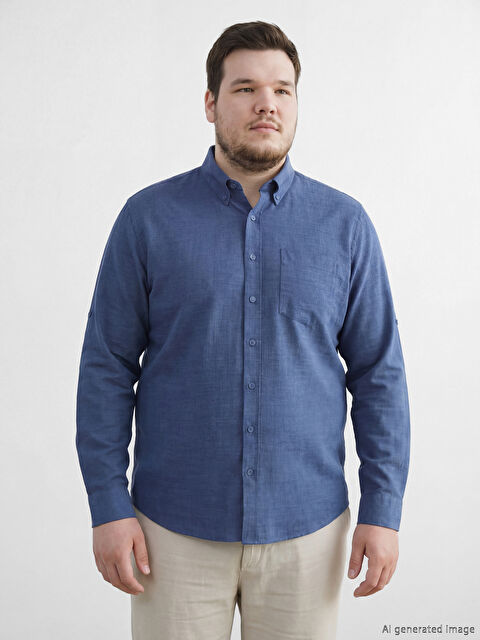 LCWAIKIKI Classic Regular Fit Uzun Kollu Armürlü Erkek Gömlek