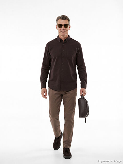 LCWAIKIKI Classic Standart Kalıp Gabardin Erkek Chino Pantolon - S61576Z8-KDE