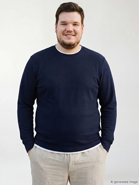 LCWAIKIKI Classic Bisiklet Yaka Uzun Kollu Erkek Tişört - S61582Z8-RFH