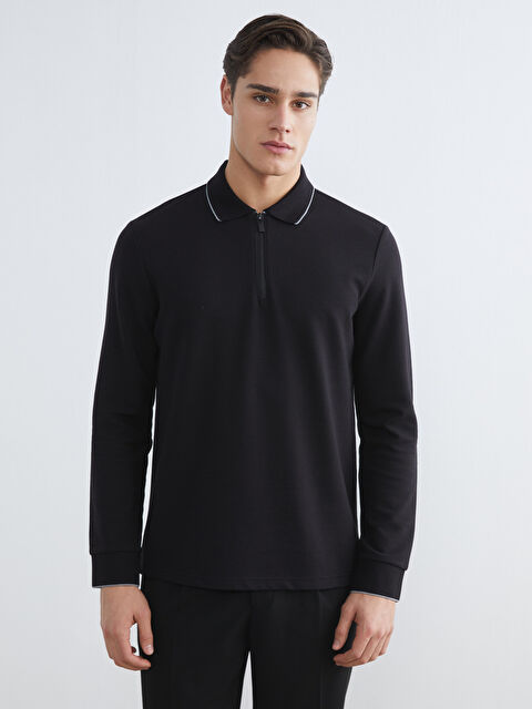 LCWAIKIKI Classic Polo Yaka Uzun Kollu Erkek Tişört - S61587Z8-CVL