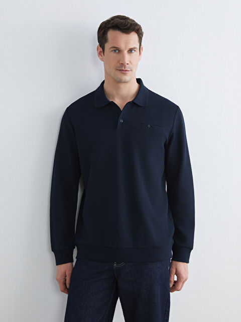 LCWAIKIKI Classic Polo Yaka Erkek Sweatshirt - S61588Z8-RFH