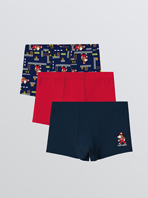 LCW Kids Baskılı Erkek Çocuk 3'lü Boxer - S61622Z4-LSJ