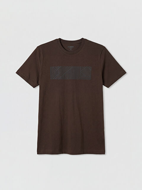 LCWAIKIKI Classic Bisiklet Yaka Baskılı Erkek Penye Tişört