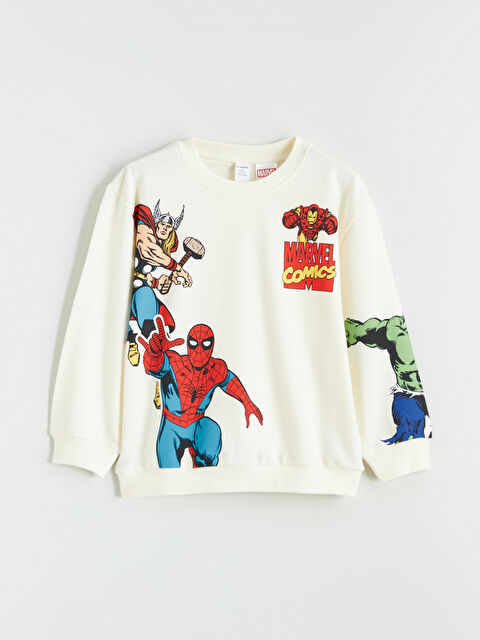 LCW baby Marvel Comics Baskılı Erkek Çocuk Sweatshirt - S61687Z1-QVK