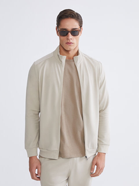 LCWAIKIKI Classic Dik Yaka Erkek Fermuarlı Sweatshirt - S61729Z8-SNE