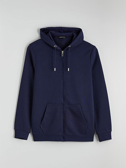 LCWAIKIKI Classic Standart Kalıp Kapüşonlu Erkek Fermuarlı Sweatshirt - S61738Z8-ZPK