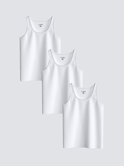 LCW Kids Bisiklet Yaka Erkek Çocuk Atlet 3'lü - S61750Z4-JYX