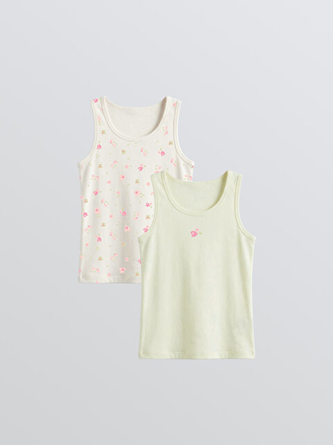 LCW Kids Çiçekli Kız Çocuk Atlet 2'li - S61753Z1-LRA