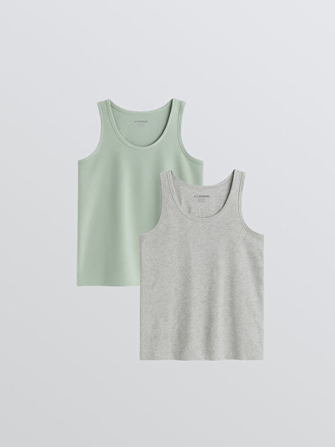 LCW Kids Bisiklet Yaka Erkek Çocuk Atlet 2'li - S61754Z4-FKS