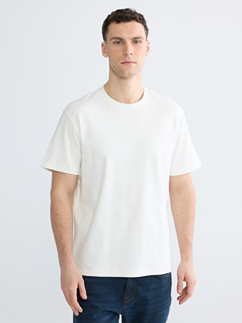 LCWAIKIKI Classic Bisiklet Yaka Erkek Tişört - S61755Z8-R9J