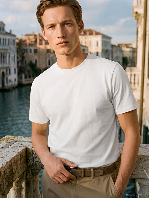 LCWAIKIKI Classic Bisiklet Yaka Erkek Tişört - S61755Z8-R9J